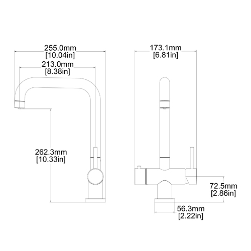 Reginox Amanzi II 3 in 1 Boiling Hot Water Tap - Chrome